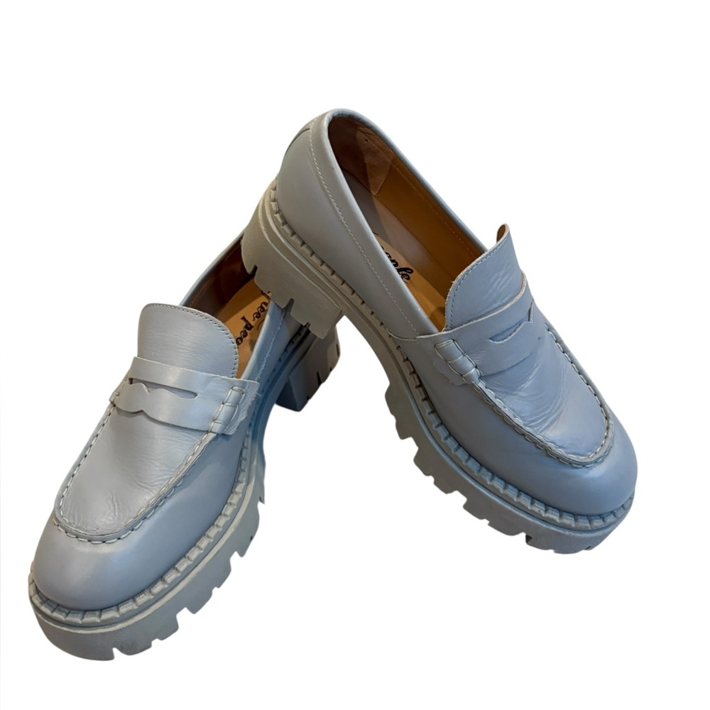 Free People Lyra Lug Sole Loafer in Dusty Blue, Sz EU 38 - Picture 3 of 16
